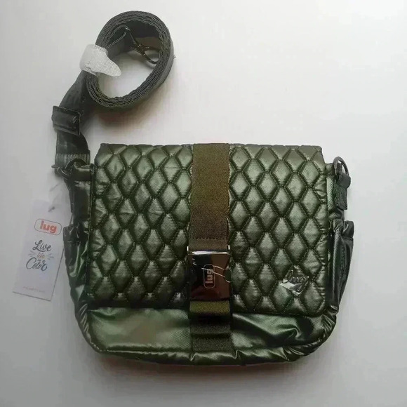 LUG 'Harness' Crossbody / Shoulder Bag - Metallic Olive - Picture 5 of 16